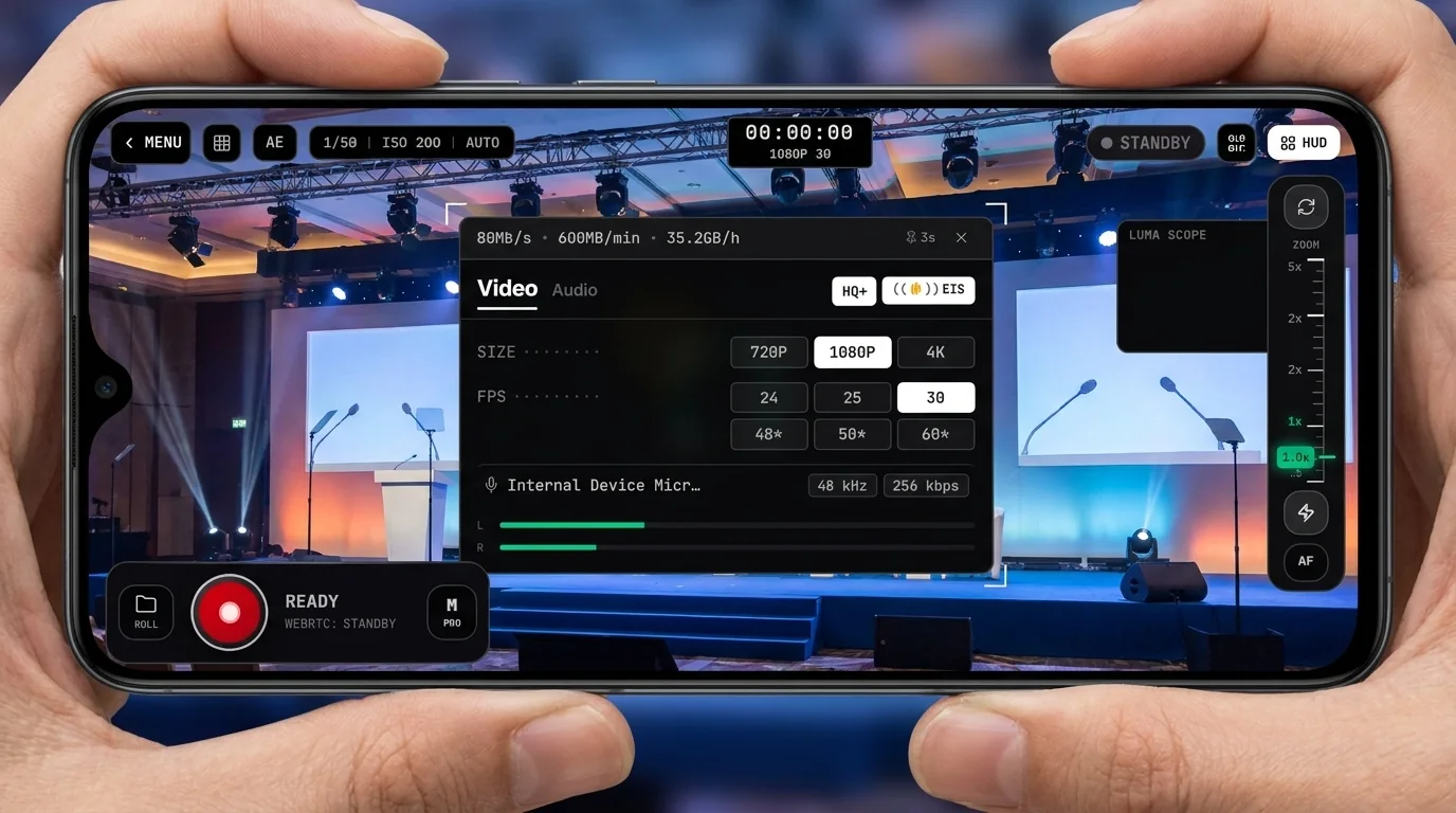 Pairing a phone as a Broadcast Cam wireless camera